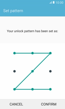 Repeat the selected phone lock code and press CONFIRM.