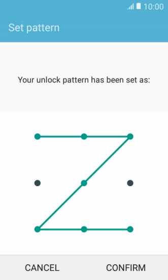 Repeat the selected phone lock code and press CONFIRM.