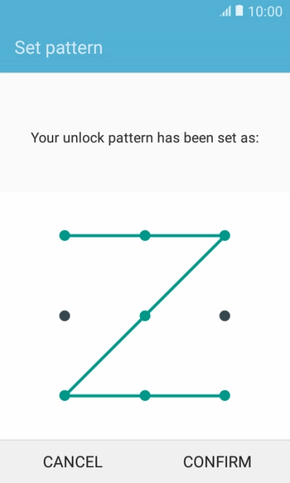Repeat the selected phone lock code and press CONFIRM.