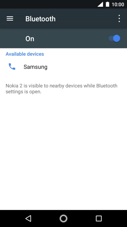 Press the required Bluetooth device and follow the instructions on the screen to pair the device with your phone.