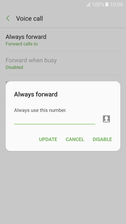 Press DISABLE.