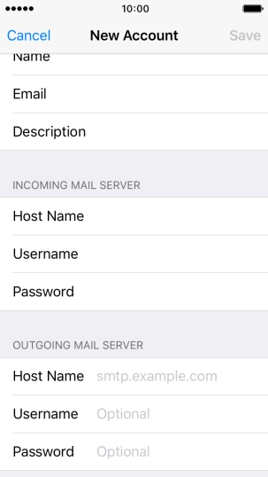 Press Host Name and key in mail.vodafone.ie.