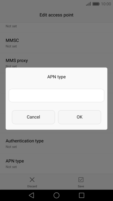 Key in default and press OK.