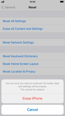Press Erase iPhone.