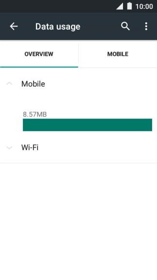 The data usage is displayed.
