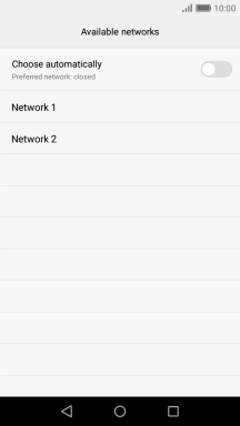 If you want to select a network automatically, press the indicator next to 