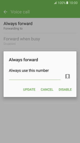 Press DISABLE.