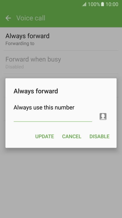 Press DISABLE.