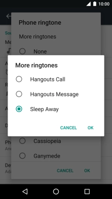 Once you've found a ring tone you like, press OK.