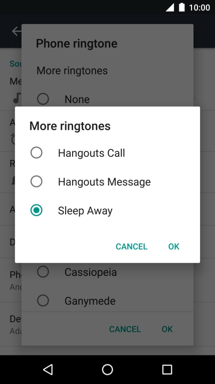Once you've found a ring tone you like, press OK.
