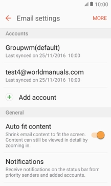 Press the required email account.