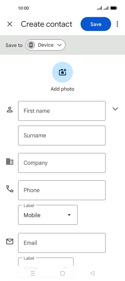 Press First name and key in the required first name.