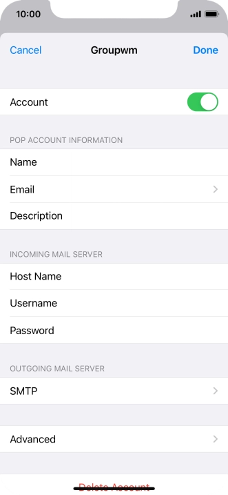Press SMTP.