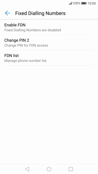 Press Enable FDN.