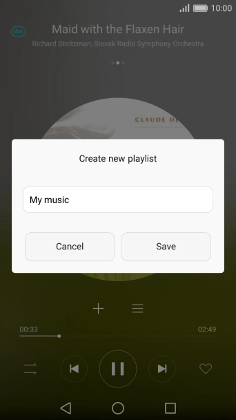 Key in a name for the playlist and press Save.