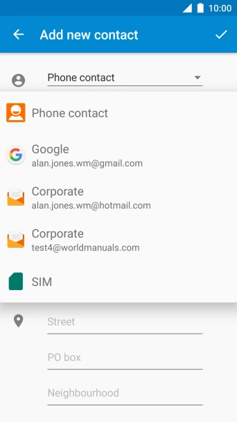 Press Phone contact.