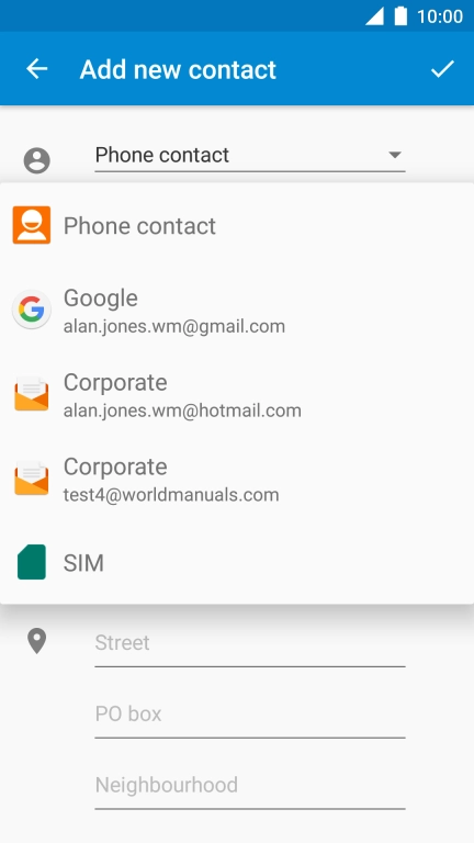 Press Phone contact.