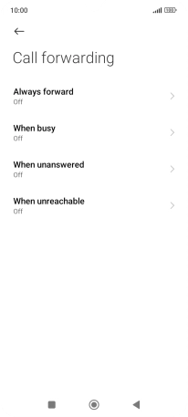 Press the required divert type.