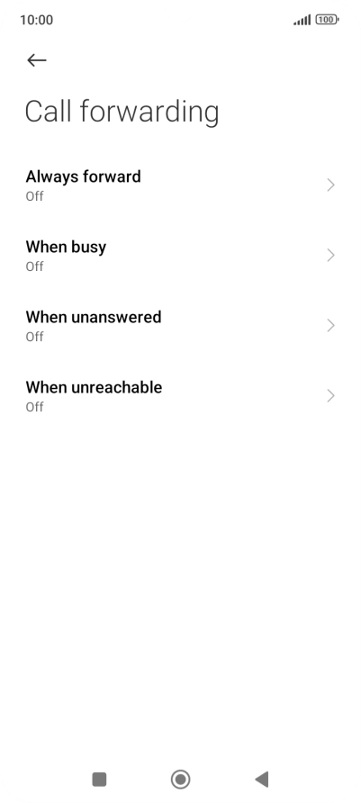 Press the required divert type.