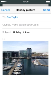 Press Send when you've finished your email message.
