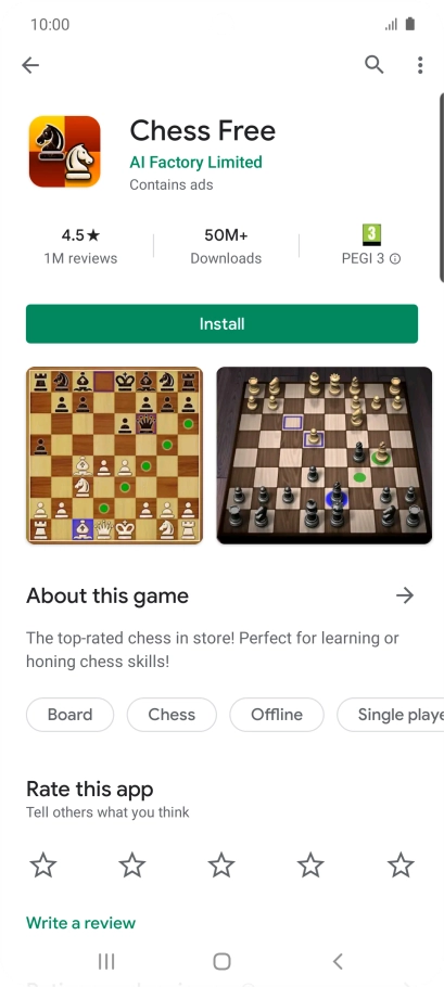 Press Install and follow the instructions on the screen to install the app.