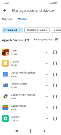 Press the required app.