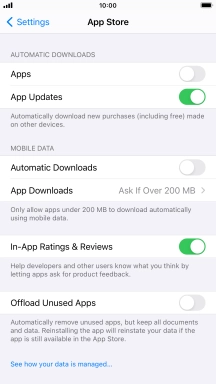 Press the indicators next to the required content types to turn the function on or off.