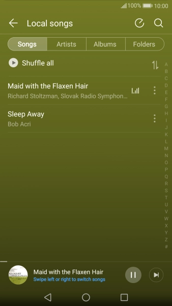 Press the song title.