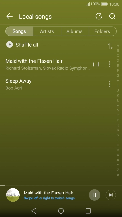 Press the song title.
