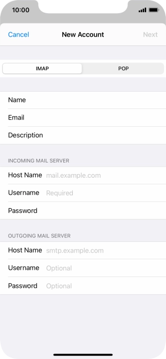 Press IMAP.