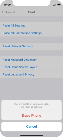 Press Erase iPhone.