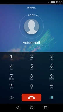 Press the end call icon.