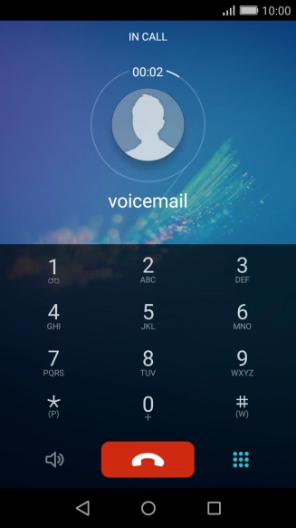 Press the end call icon.
