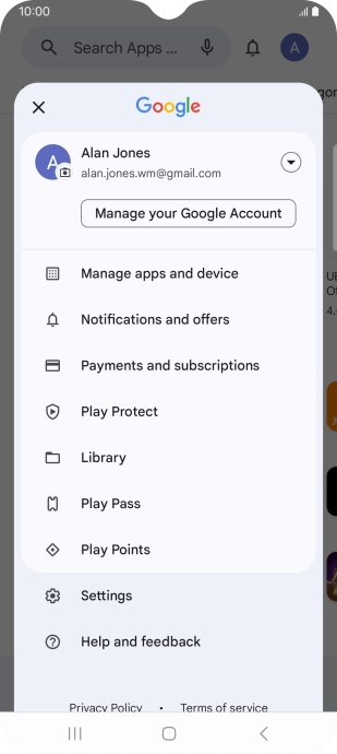 Press Manage apps and device.