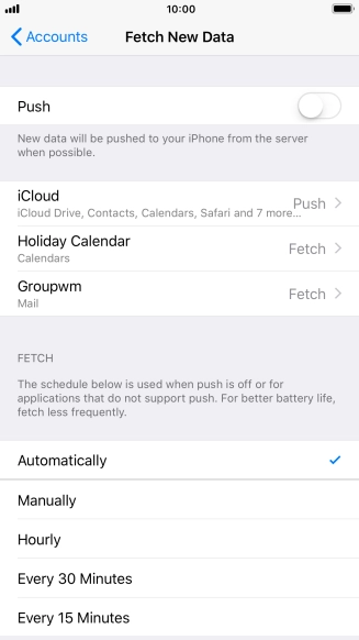 If you turn off the function, press the required setting.