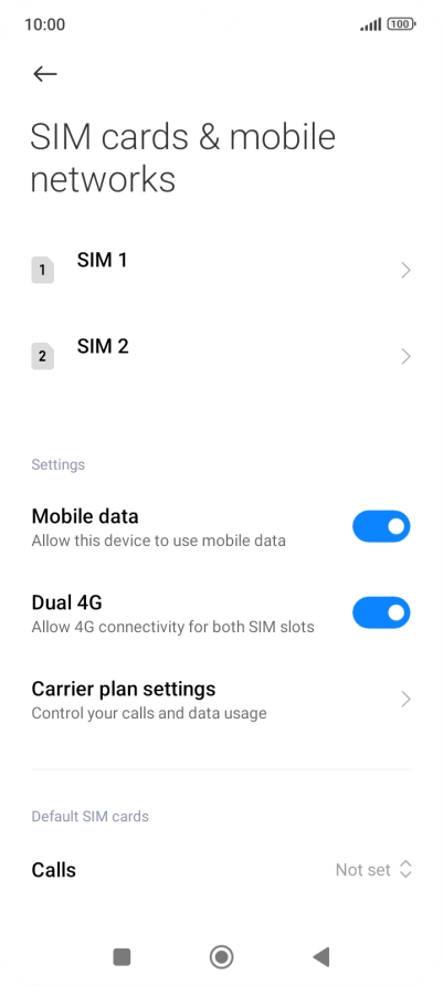 Press the required SIM.