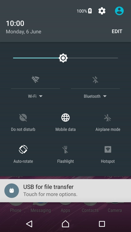 Press the settings icon.