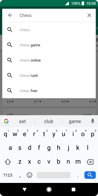 Key in the name or subject of the required app and press the search icon.