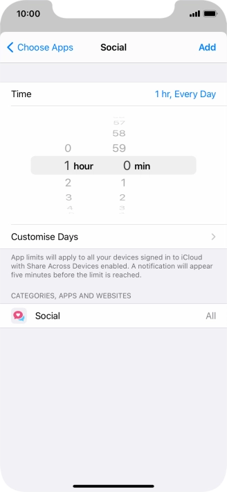 Press Customise Days.