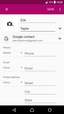 Press the address book drop down list.