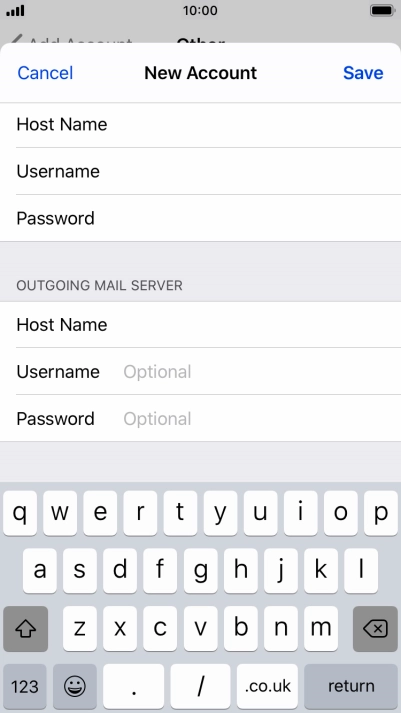 Press Save. Your email account has now been set up. To select more settings for incoming and outgoing server, proceed with the following steps.