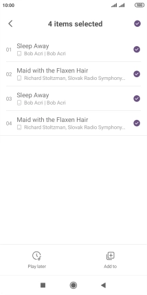 Press the required audio files to add them.