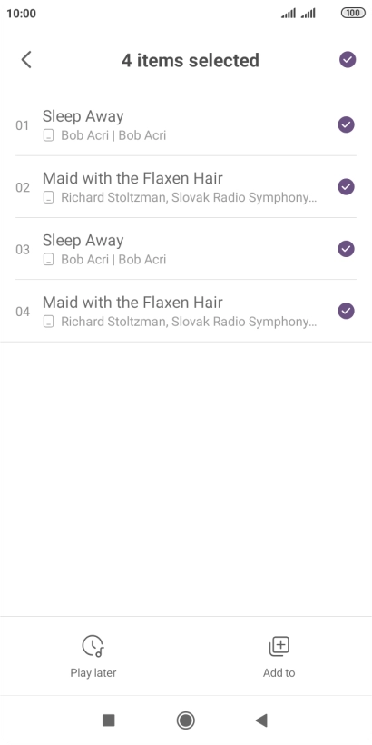 Press the required audio files to add them.
