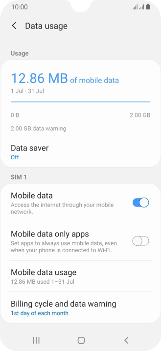The total data usage is displayed.