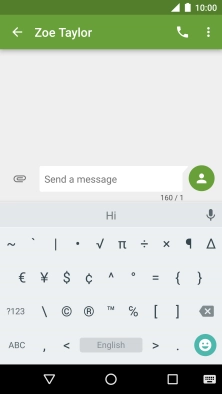 Press ABC to return to text input.