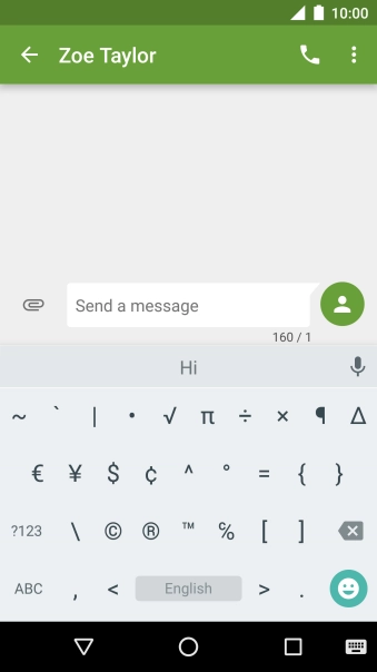 Press ABC to return to text input.