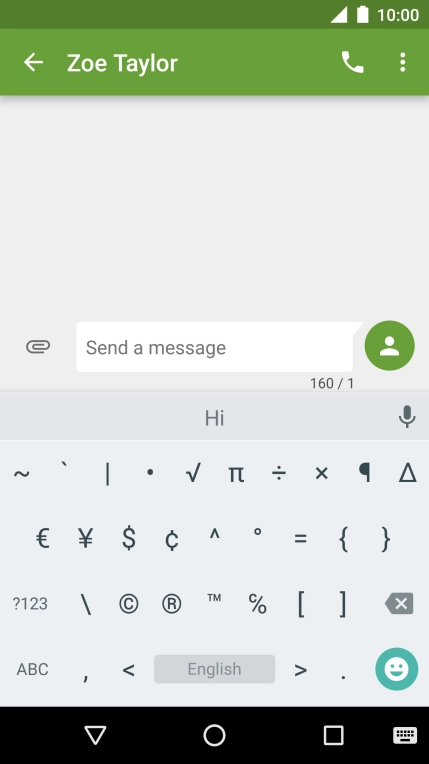 Press ABC to return to text input.