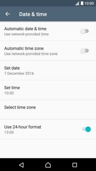 Press Automatic date & time to turn on the function.
