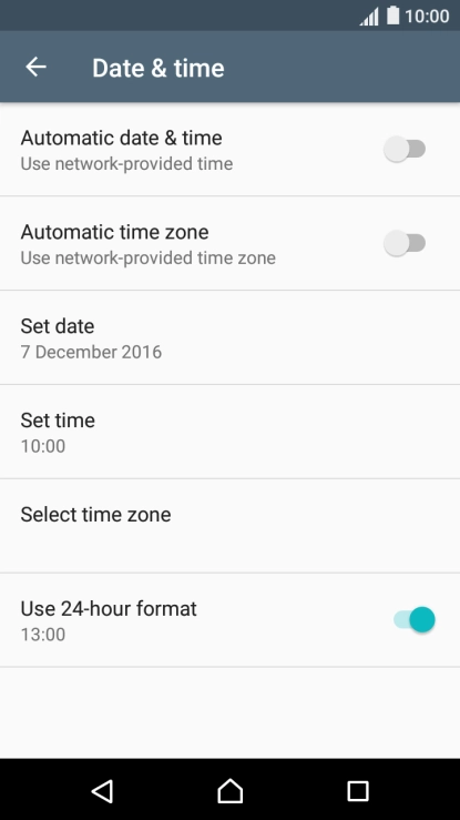 Press Automatic date & time to turn on the function.