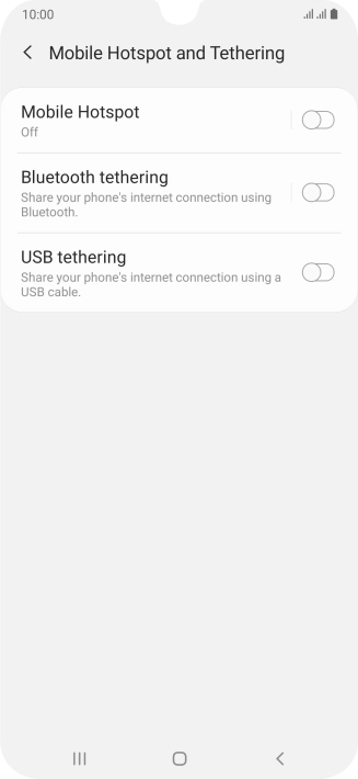 Press Mobile Hotspot.